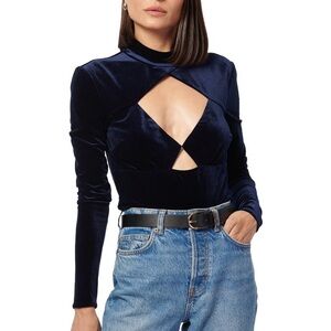 Velvet cut-out top